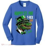 Happy St Pat Rex Day Dino St Patricks Day Kids Long Sleeve Shirt thumb 0