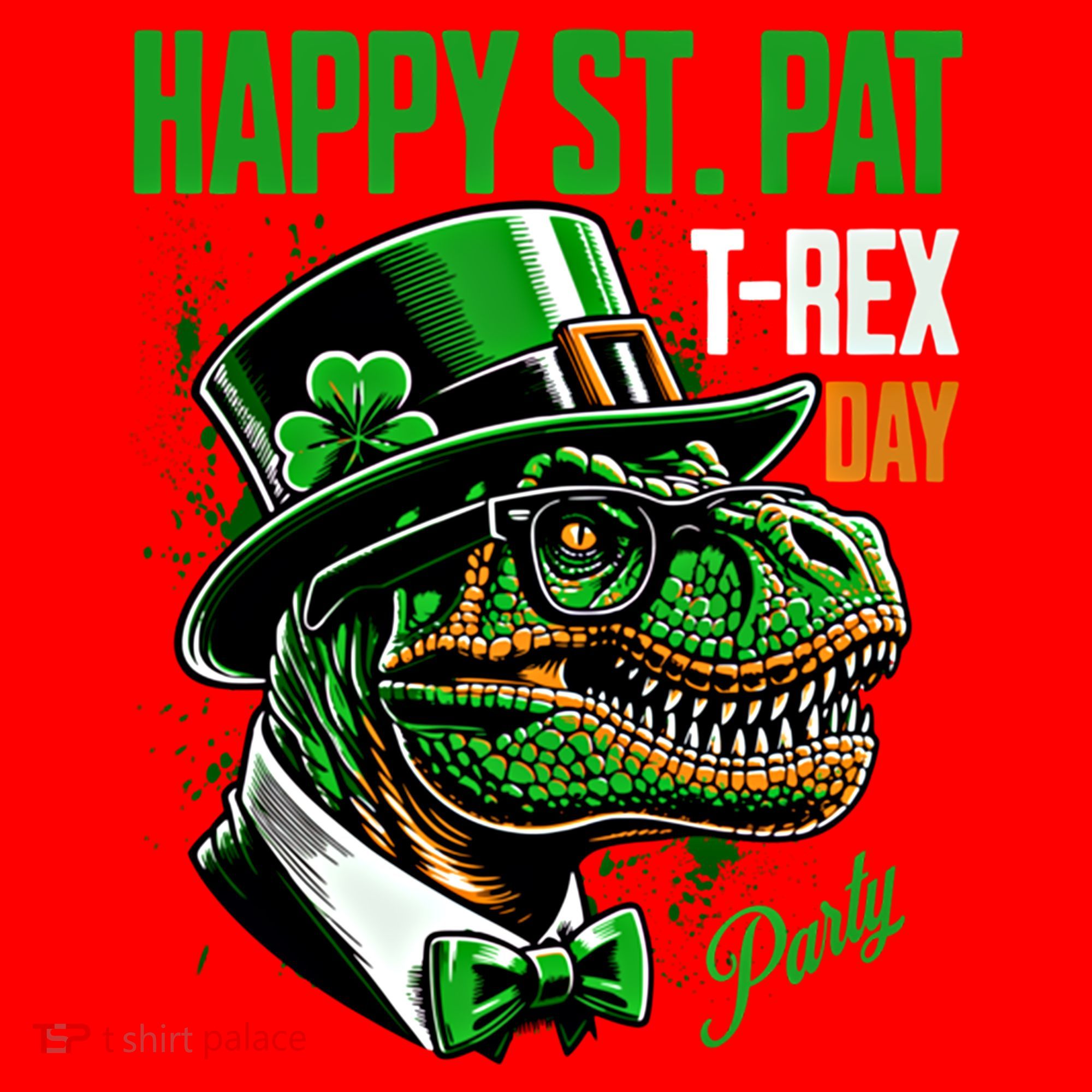 Happy St Pat Rex Day Dino St Patricks Day Santa Hat