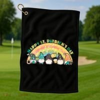 Happy St. PatrickS Day Leprechaun Gnomes Golf Towel thumb 1