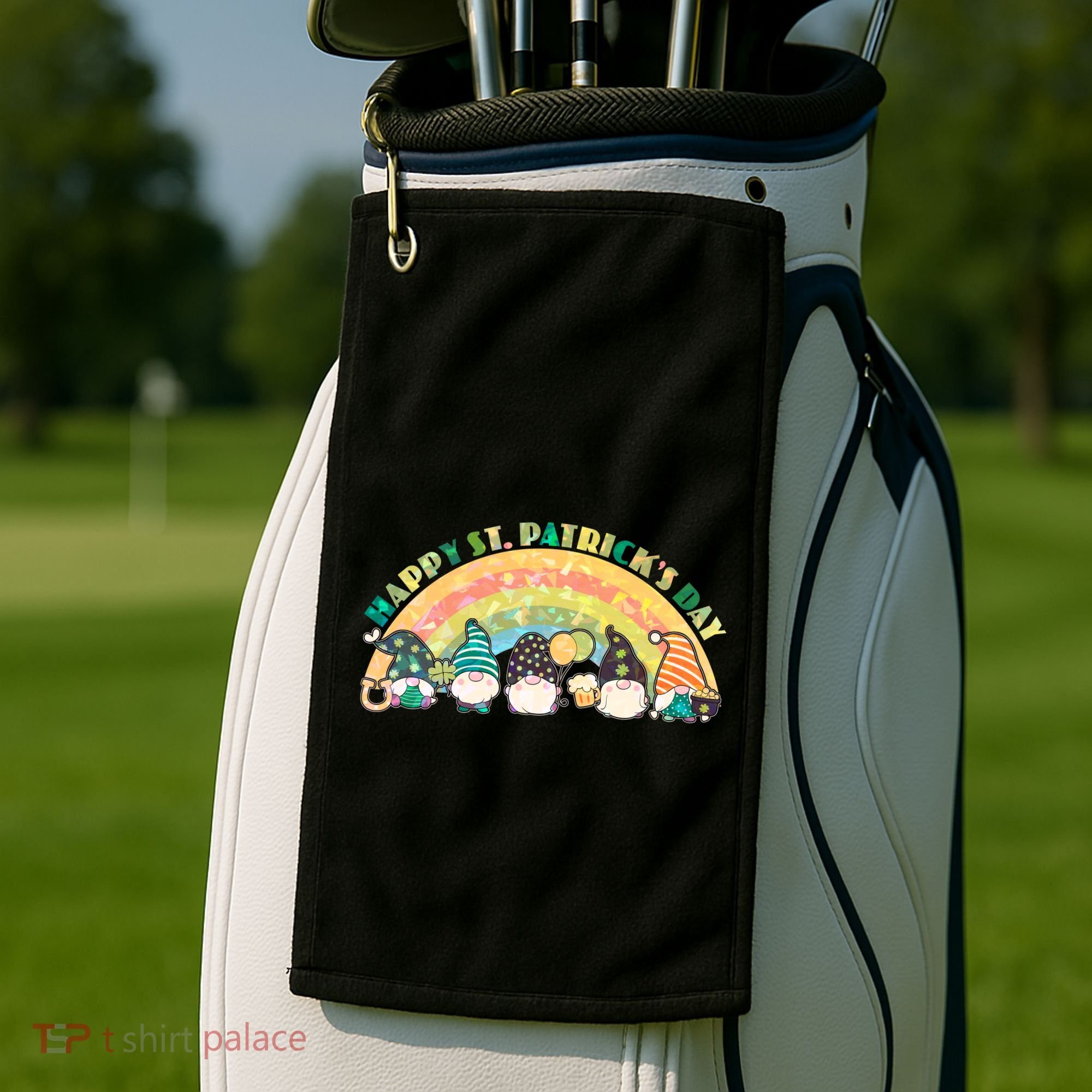 Happy St. PatrickS Day Leprechaun Gnomes Golf Towel