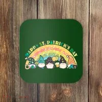 Happy St. PatrickS Day Leprechaun Gnomes Coaster thumb 0