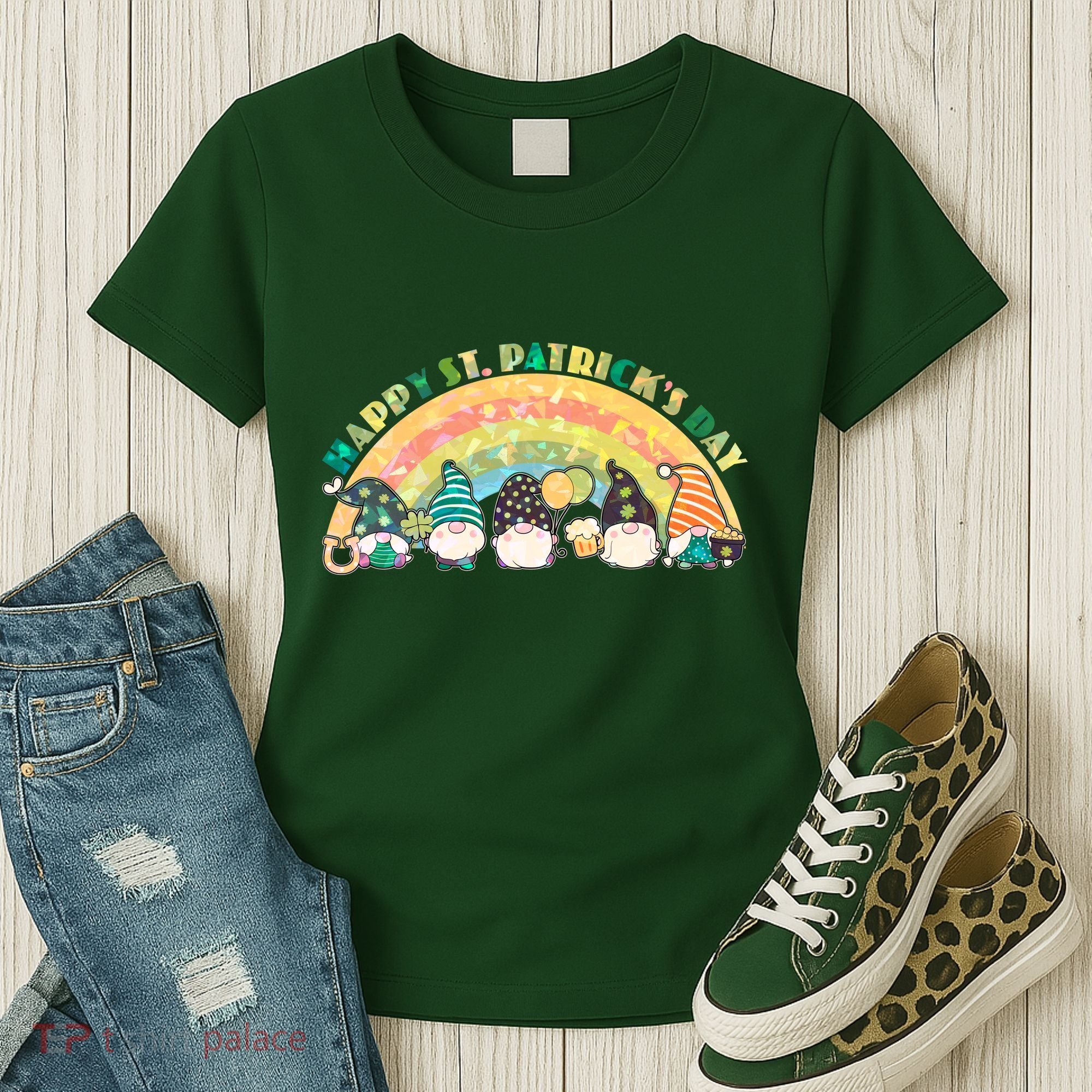 Happy St. PatrickS Day Leprechaun Gnomes Women's T-Shirt