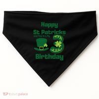 Happy St Patricks Day And Yes ItS My 3rd Birthday USA-Made Doggie Bandana thumb 0