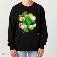 Happy St Patricks Day Skateboarding Leprechaun Women's Sweatshirt thumb 0