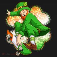 Happy St Patricks Day Skateboarding Leprechaun USA-Made Doggie Bandana thumb 2