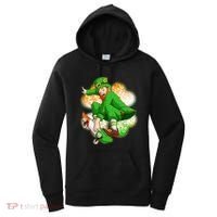 Happy St Patricks Day Skateboarding Leprechaun Women's Hoodie thumb 0
