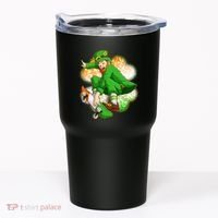 Happy St Patricks Day Skateboarding Leprechaun Tumbler thumb 0