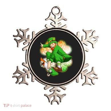 Happy St Patricks Day Skateboarding Leprechaun Ornament