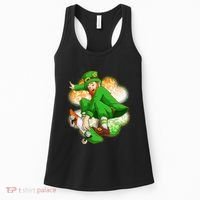 Happy St Patricks Day Skateboarding Leprechaun Women's Tank Top thumb 0