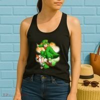Happy St Patricks Day Skateboarding Leprechaun Women's Tank Top thumb 2