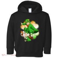 Happy St Patricks Day Skateboarding Leprechaun Toddler Hoodie thumb 0