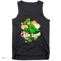 Happy St Patricks Day Skateboarding Leprechaun Tank Top thumb 0