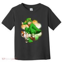 Happy St Patricks Day Skateboarding Leprechaun Toddler T-Shirt thumb 0