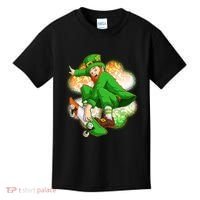 Happy St Patricks Day Skateboarding Leprechaun Kids T-Shirt thumb 0