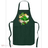 Happy St Patricks Day Skateboarding Leprechaun Apron thumb 0