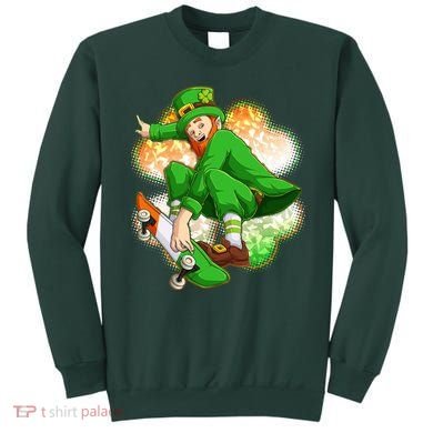 Happy St Patricks Day Skateboarding Leprechaun Sweatshirt