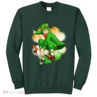 Happy St Patricks Day Skateboarding Leprechaun Sweatshirt thumb 0