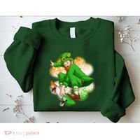 Happy St Patricks Day Skateboarding Leprechaun Sweatshirt thumb 2