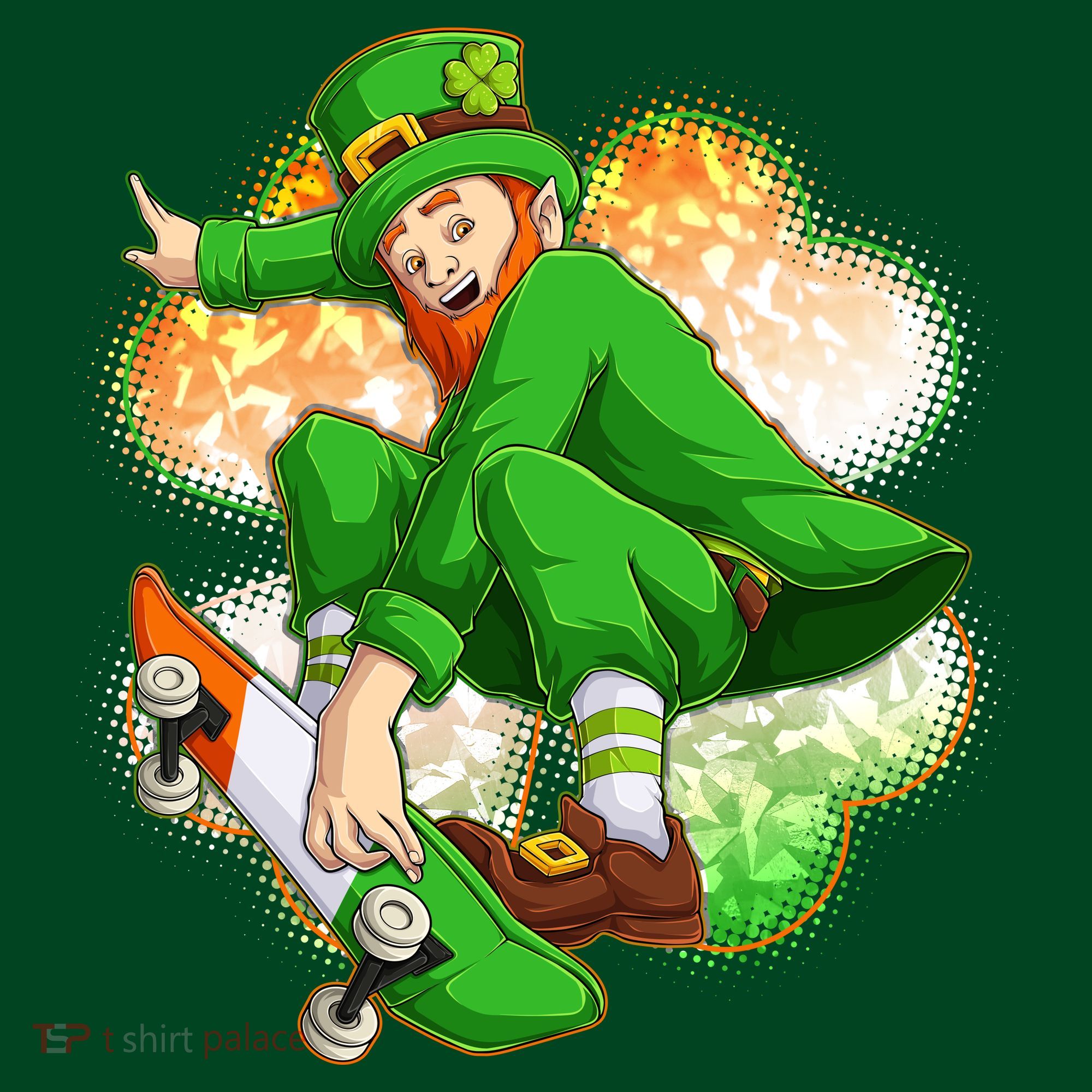 Happy St Patricks Day Skateboarding Leprechaun Sweatshirt