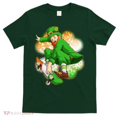 Happy St Patricks Day Skateboarding Leprechaun T-Shirt