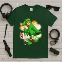 Happy St Patricks Day Skateboarding Leprechaun T-Shirt thumb 5