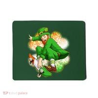 Happy St Patricks Day Skateboarding Leprechaun Mousepad thumb 0