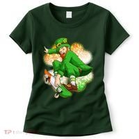 Happy St Patricks Day Skateboarding Leprechaun Women's T-Shirt thumb 0