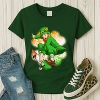 Happy St Patricks Day Skateboarding Leprechaun Women's T-Shirt thumb 3