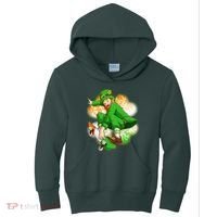 Happy St Patricks Day Skateboarding Leprechaun Kids Hoodie thumb 0