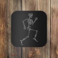 Human Skeleton Running Bone Names Anatomy Labels for Geeks Coaster thumb 0