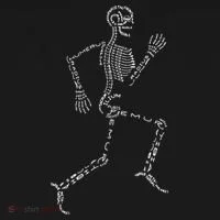 Human Skeleton Running Bone Names Anatomy Labels for Geeks Women's Hoodie thumb 2
