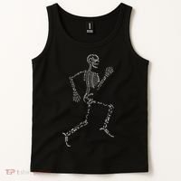 Human Skeleton Running Bone Names Anatomy Labels for Geeks Tank Top thumb 2