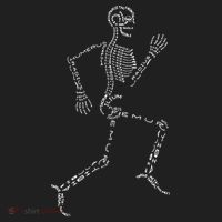 Human Skeleton Running Bone Names Anatomy Labels for Geeks Golf Towel thumb 3