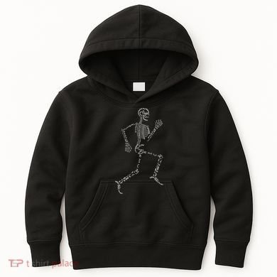 Human Skeleton Running Bone Names Anatomy Labels for Geeks Kids Hoodie