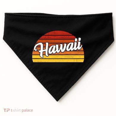 Hawaii Sunset Retro Vintage USA-Made Doggie Bandana