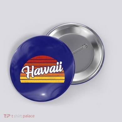Hawaii Sunset Retro Vintage Button