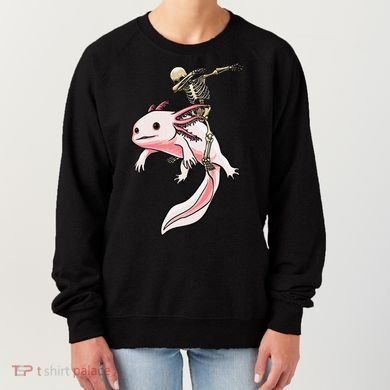 Halloween Skeleton Riding Axolotl Cute Women's Sweatshirt