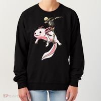 Halloween Skeleton Riding Axolotl Cute Women's Sweatshirt thumb 0
