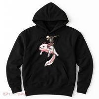 Halloween Skeleton Riding Axolotl Cute Hoodie thumb 0