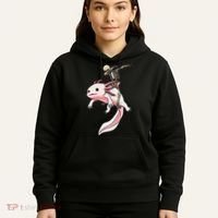 Halloween Skeleton Riding Axolotl Cute Hoodie thumb 5