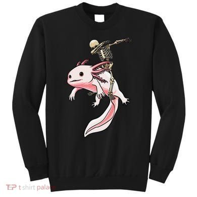 Halloween Skeleton Riding Axolotl Cute Sweatshirt