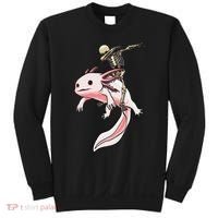 Halloween Skeleton Riding Axolotl Cute Sweatshirt thumb 0