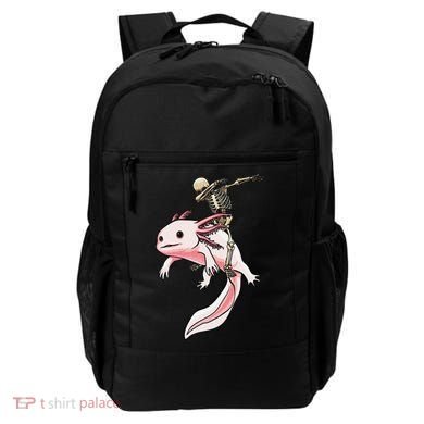Halloween Skeleton Riding Axolotl Cute Backpack