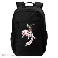 Halloween Skeleton Riding Axolotl Cute Backpack thumb 0