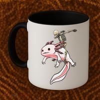 Halloween Skeleton Riding Axolotl Cute Coffee Mug thumb 2