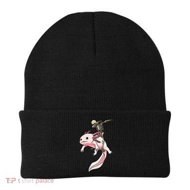 Halloween Skeleton Riding Axolotl Cute Beanie