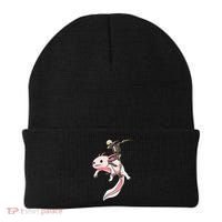 Halloween Skeleton Riding Axolotl Cute Beanie thumb 0