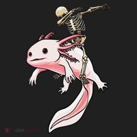 Halloween Skeleton Riding Axolotl Cute Tumbler thumb 3