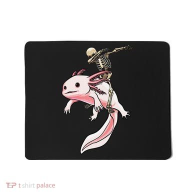 Halloween Skeleton Riding Axolotl Cute Mousepad