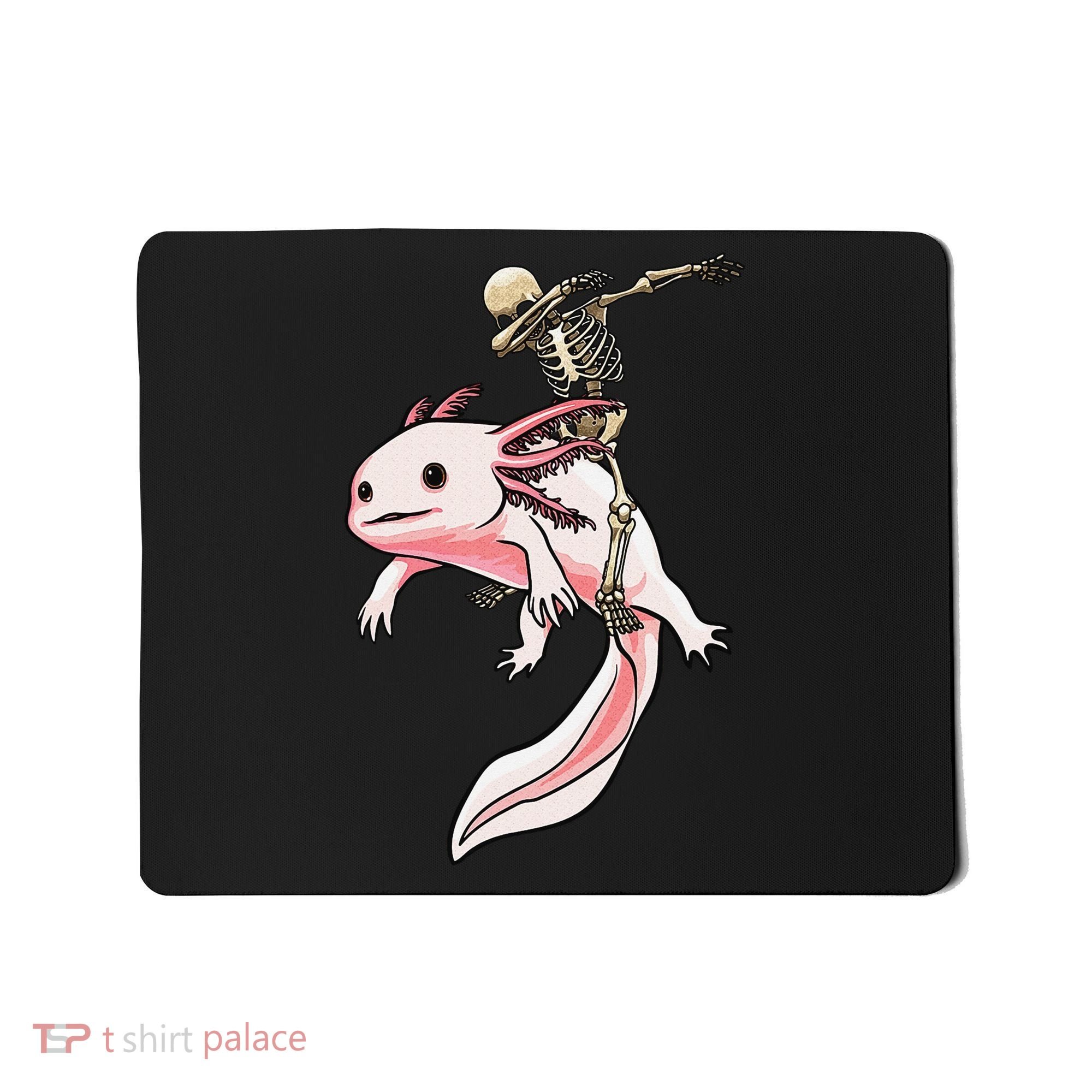 Halloween Skeleton Riding Axolotl Cute Mousepad